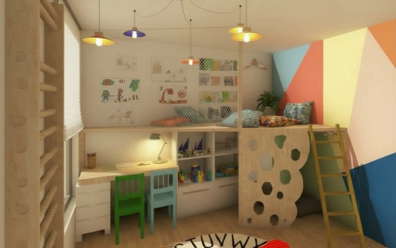 salle de jeu ludique et joyeuse pour des enfants malicieux
