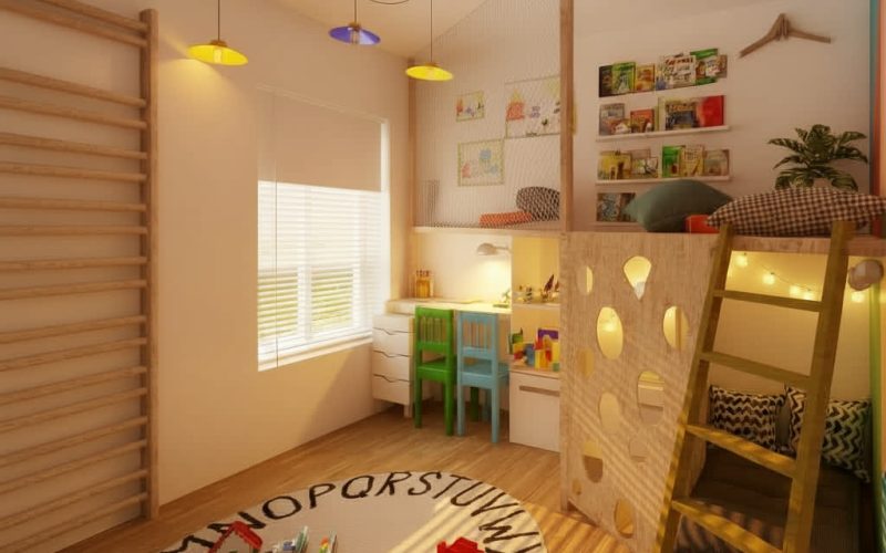 salle de jeu ludique et joyeuse pour des enfants malicieux